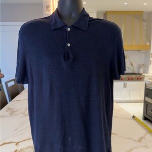 Sandro Men's Navy Blue Polo Shirt